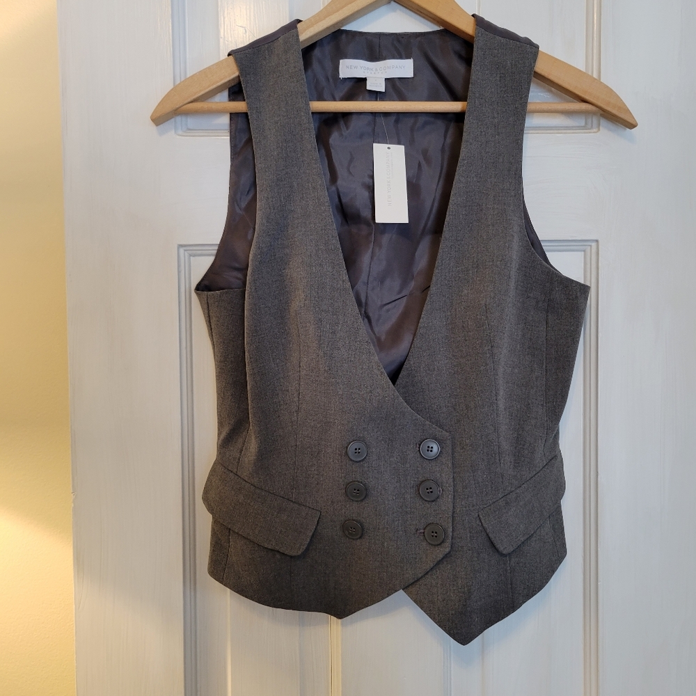 Grey NY&Co suit blazer and vest